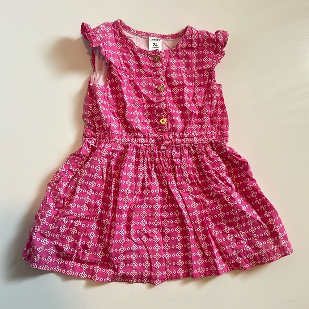 Carters dress 24M pink with white pattern